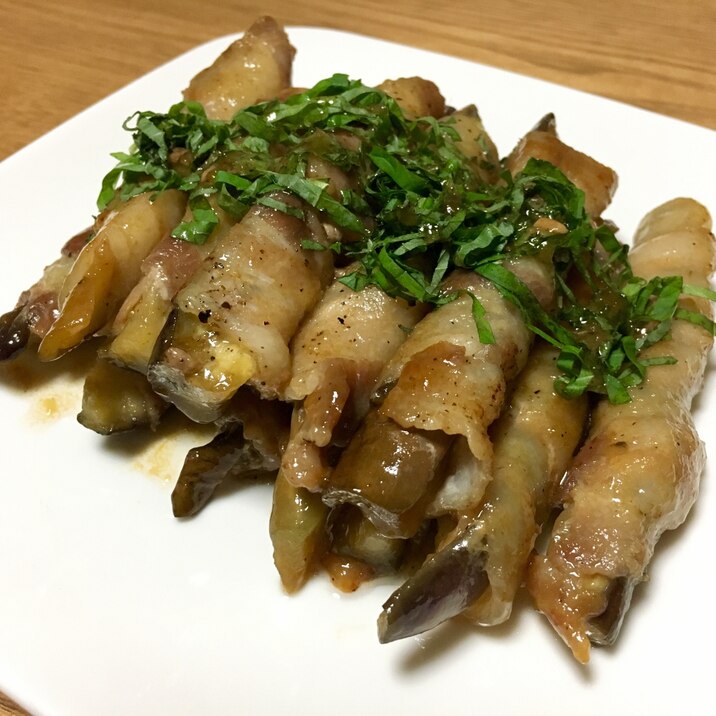 長なすの豚バラ巻きのしょうが照り焼き レシピ 作り方 By おこのみっちゃん 楽天レシピ